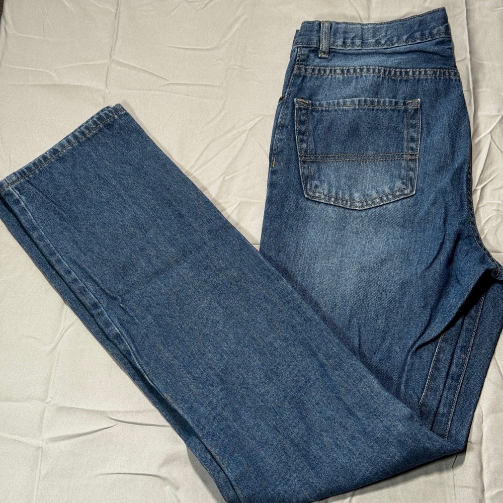 The Children's Place Jeans Straight Leg Whiskered Size 18S Blue Denim